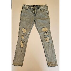 Hollister High Rise Super Skinny Jeans 11R W30 L30 Light Acid Wash Distressed
